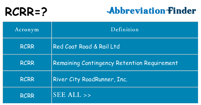 What does rcrr stand for