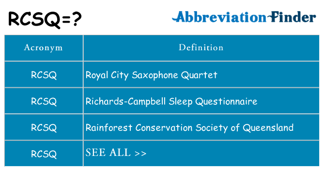 What does rcsq stand for