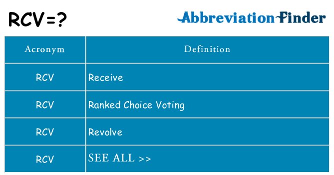 What does rcv stand for