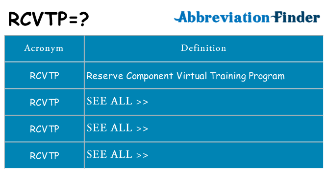 What does rcvtp stand for