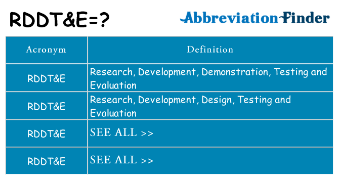 What does rddte stand for