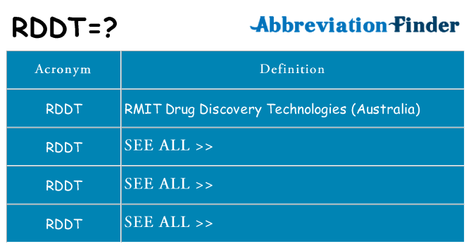 What does rddt stand for