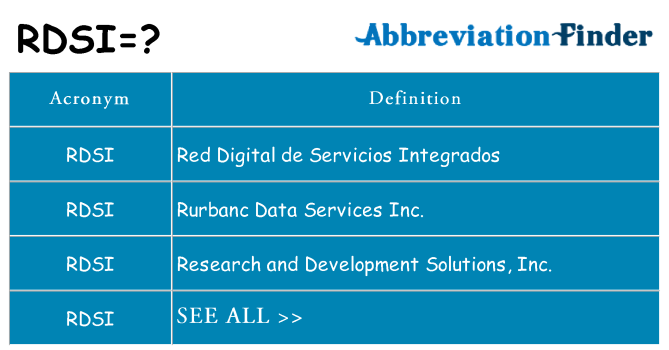 What does rdsi stand for