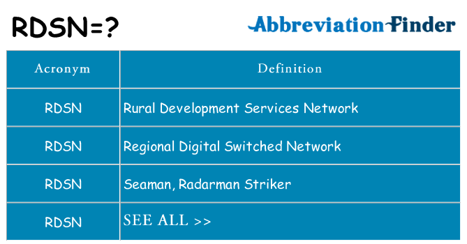 What does rdsn stand for