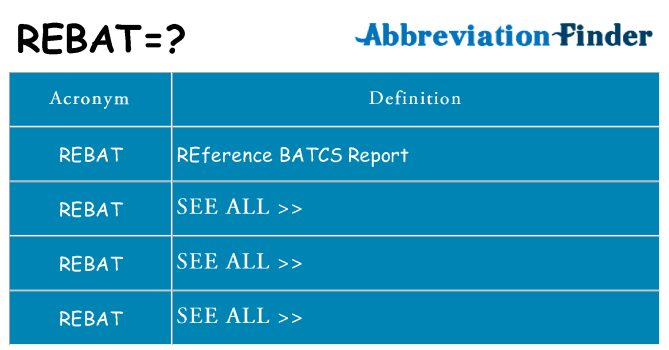 What does rebat stand for