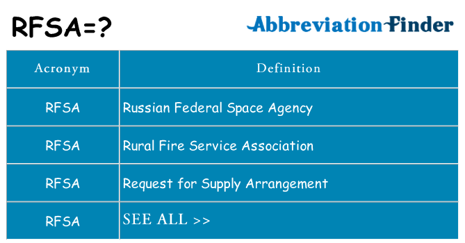 What does rfsa stand for
