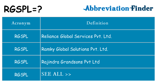 What does rgspl stand for