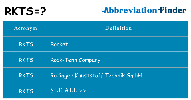 What does rkts stand for