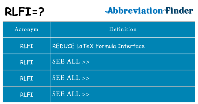 What does rlfi stand for