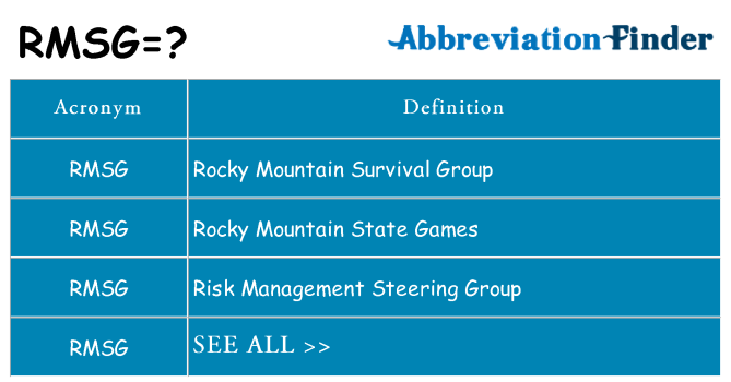 What does rmsg stand for