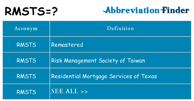 What does rmsts stand for