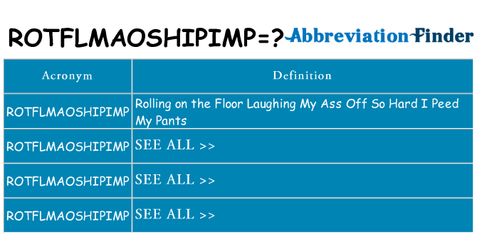 What does rotflmaoshipimp stand for
