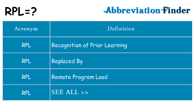 What does rpl stand for