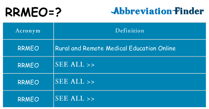 What does rrmeo stand for