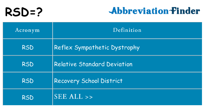 What Does RSD Mean what-does-rsd-mean