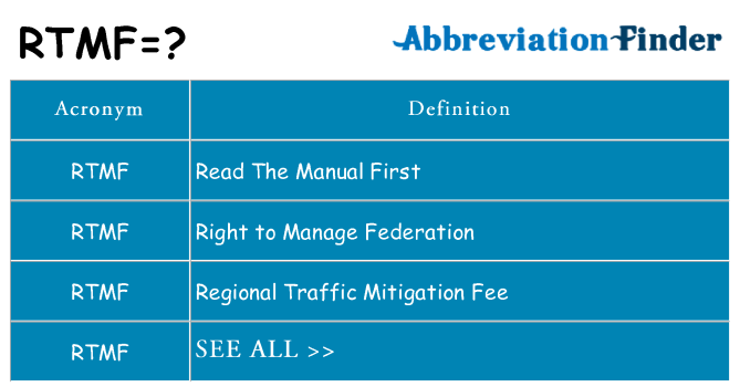 What does rtmf stand for