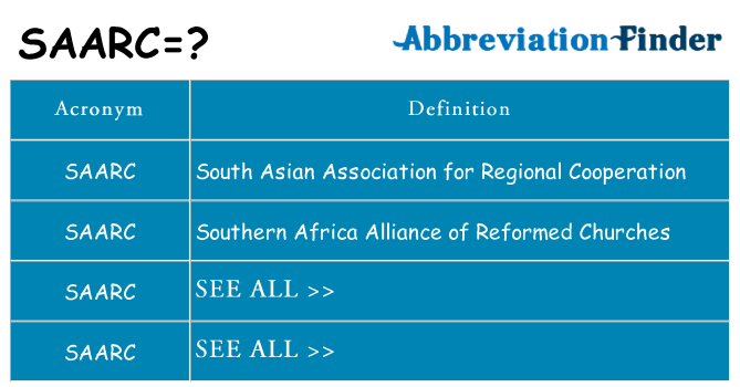 What does saarc stand for