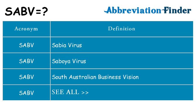 What does sabv stand for