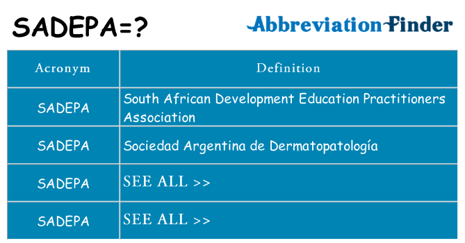 What does sadepa stand for