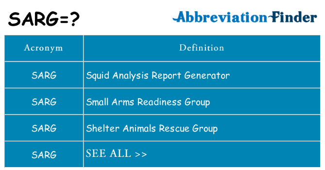 What does sarg stand for