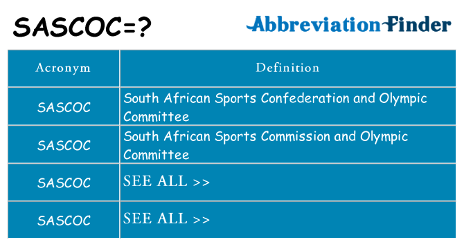 What does sascoc stand for