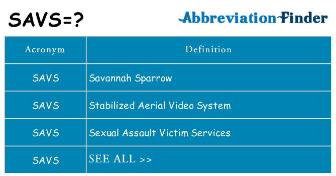 What does savs stand for