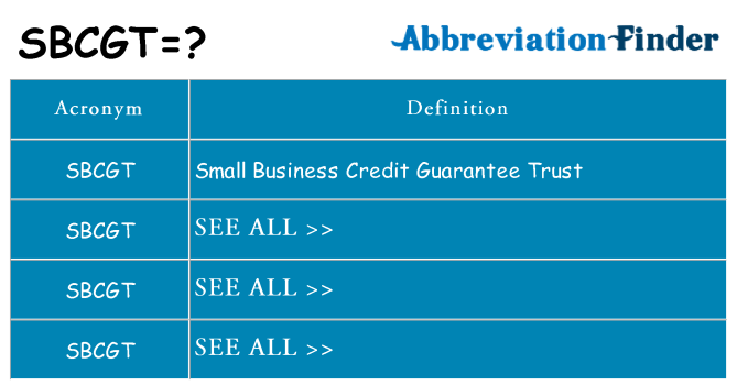 What does sbcgt stand for