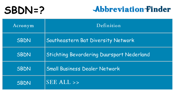 What does sbdn stand for