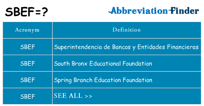 What does sbef stand for