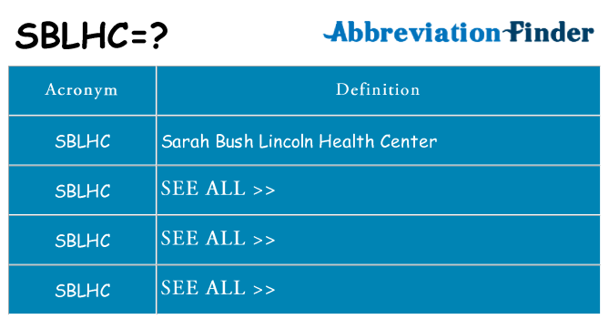 What does sblhc stand for