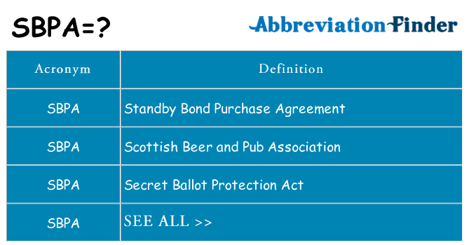 What does sbpa stand for