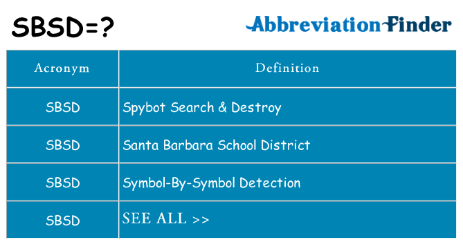 What does sbsd stand for