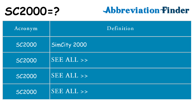 What does sc2000 stand for