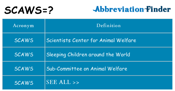 What does scaws stand for