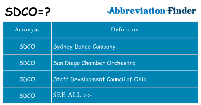 What does sdco stand for