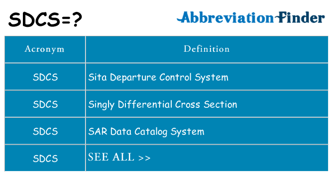What does sdcs stand for