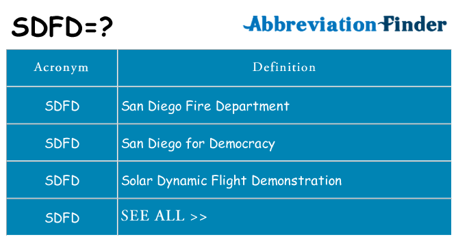 What does sdfd stand for