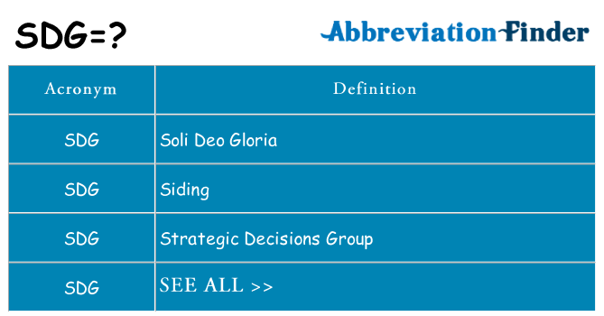 What does sdg stand for