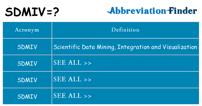 What does sdmiv stand for