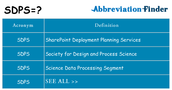 What does sdps stand for