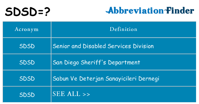 What does sdsd stand for
