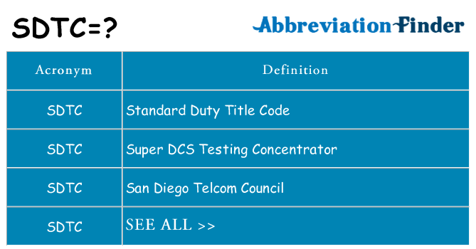 What does sdtc stand for