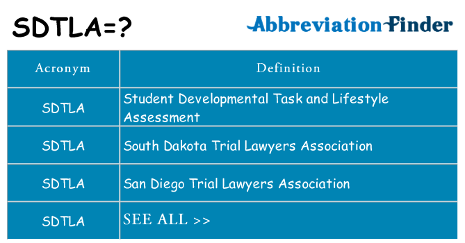 What does sdtla stand for