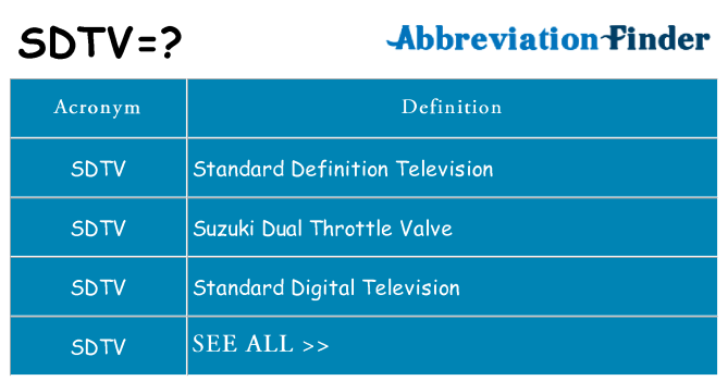 What does sdtv stand for