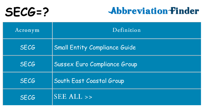 What does secg stand for