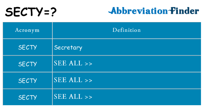 What does secty stand for