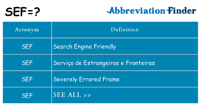 What does sef stand for