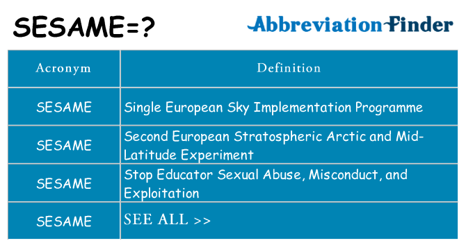 What does sesame stand for