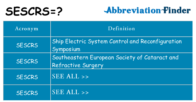 What does sescrs stand for