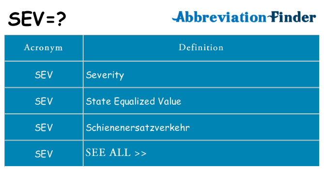 What does sev stand for